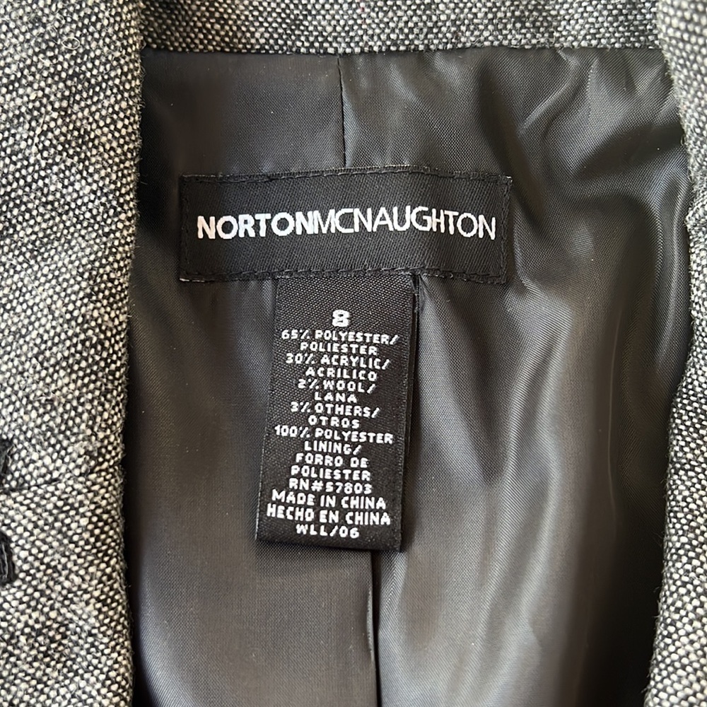 Norton McNaughton Wool Blend Blazer Ribbon Trim Jacket Size 8 - Picture 6 of 10